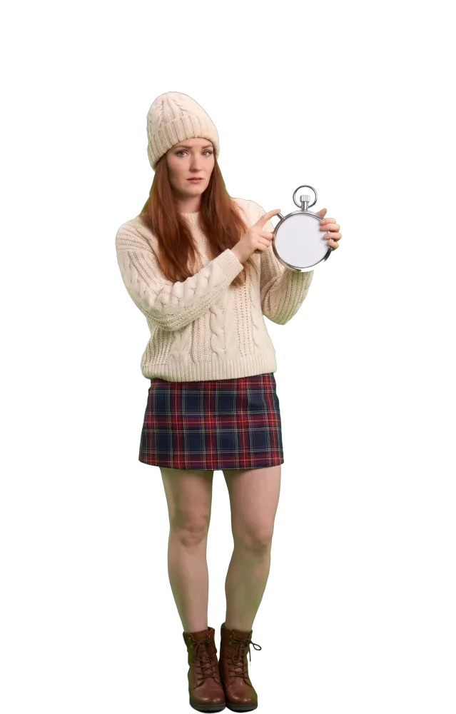 Woman pressing the button of a stopwatch