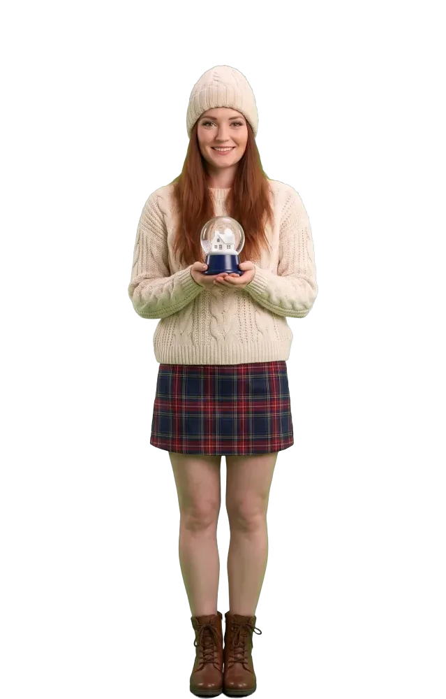 Woman holding a snow globe
