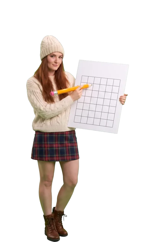 Woman filling in a blank play slip with a big pencil