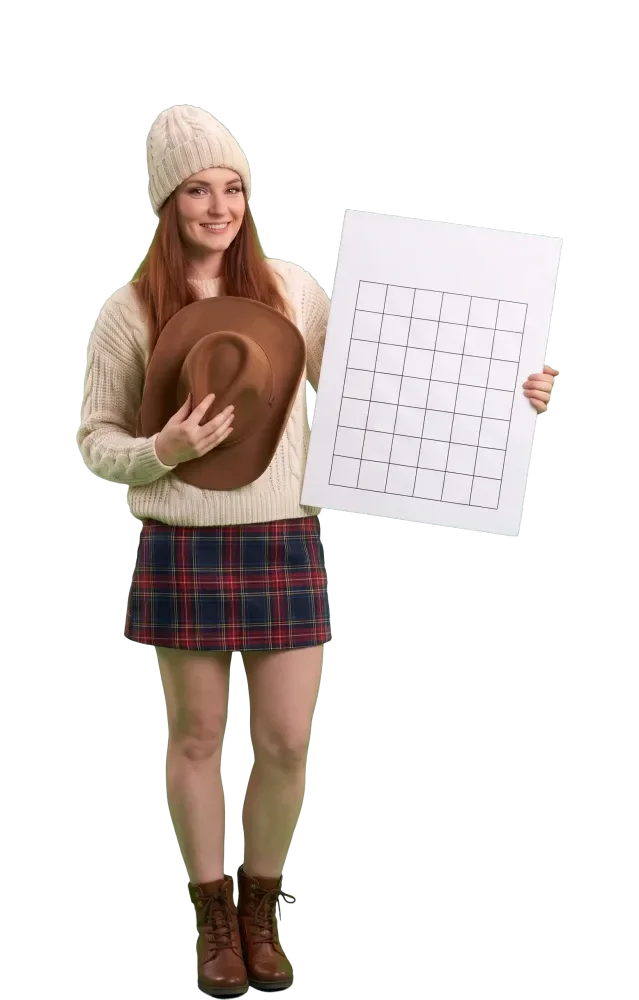 Woman holding a cowboy hat and a play slip